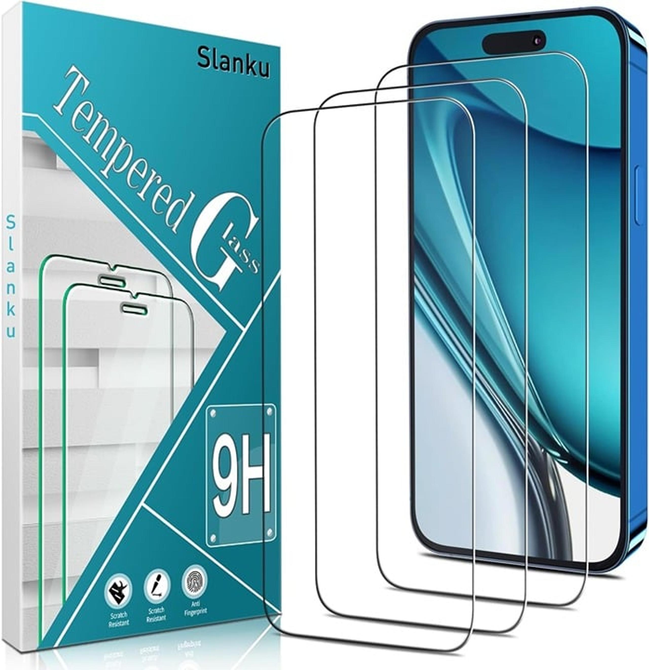 3 Pack HD Clear Tempered Glass Screen Protector designed for iPhone 16 Pro