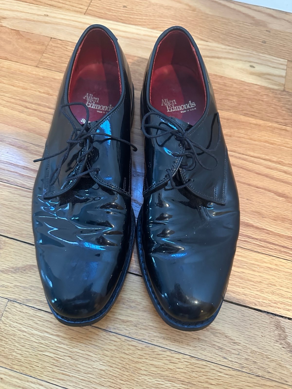 Allen Edmonds Spencer Black Patten Leather Mens dress shoes size 9.5