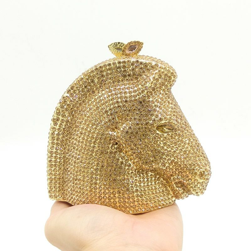 Crystal Horse Head Equestrian Clutch Purse