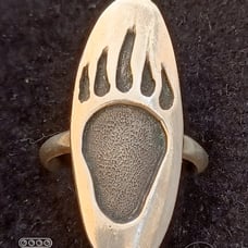 Vtg.Native American sterling silver BEAR CLAW RING- SZ7