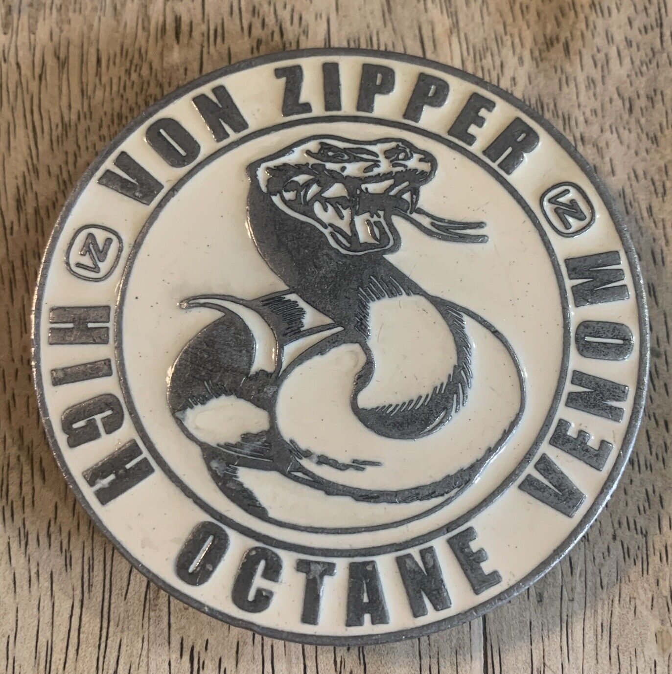 Vintage hard To Find! Von Zipper Belt Buckle VZ High Octane Venom Cobra Snake