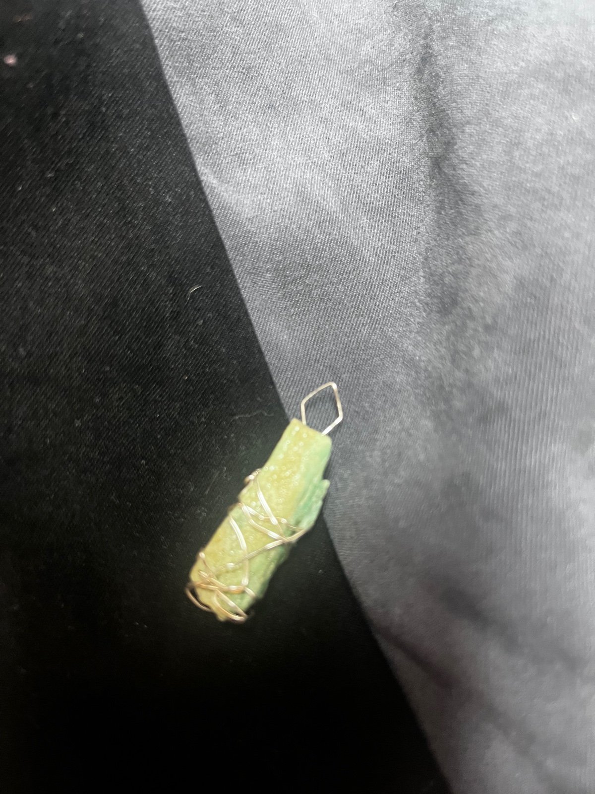Handmade Silver Plated Wired Wrapped Serpentine Pendant