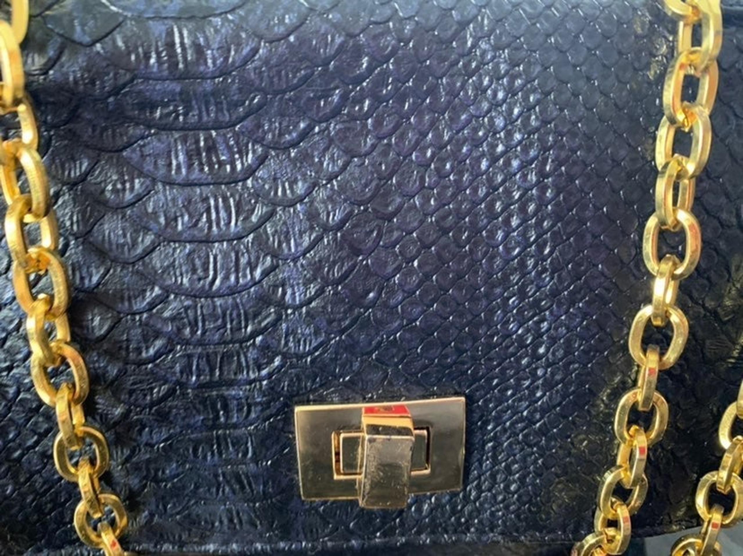 Blue Snakeskin Christian Siriano bag
