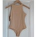 Skims Fits Everybody High Neck Thong Bodysuit in Sand, Size Medium
