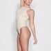 Skims Fits Everybody High Neck Thong Bodysuit in Sand, Size Medium
