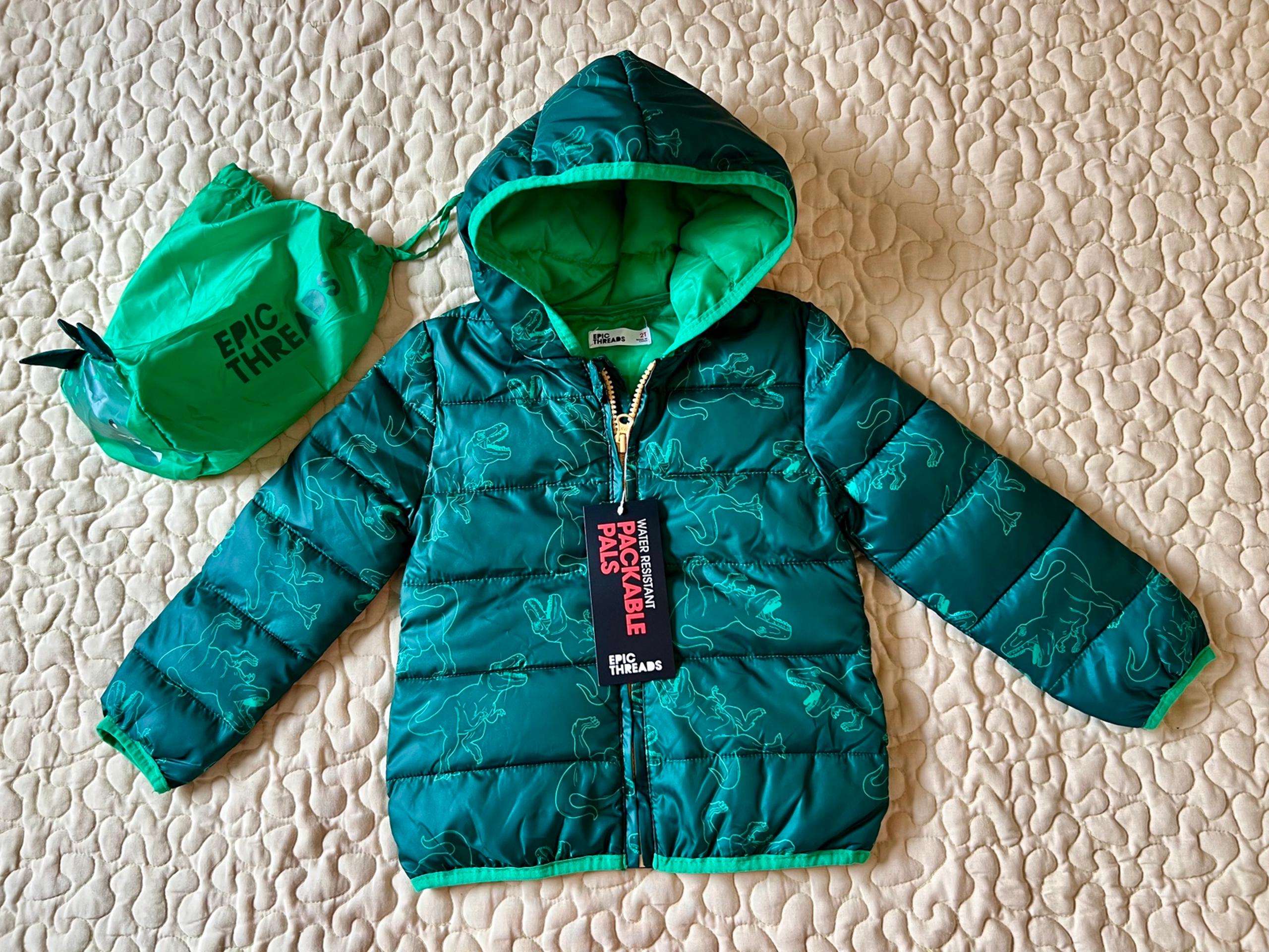 Epic Threads Toddler Dinosaur Puffer Coat ~ Size 2T ~ New with Tags