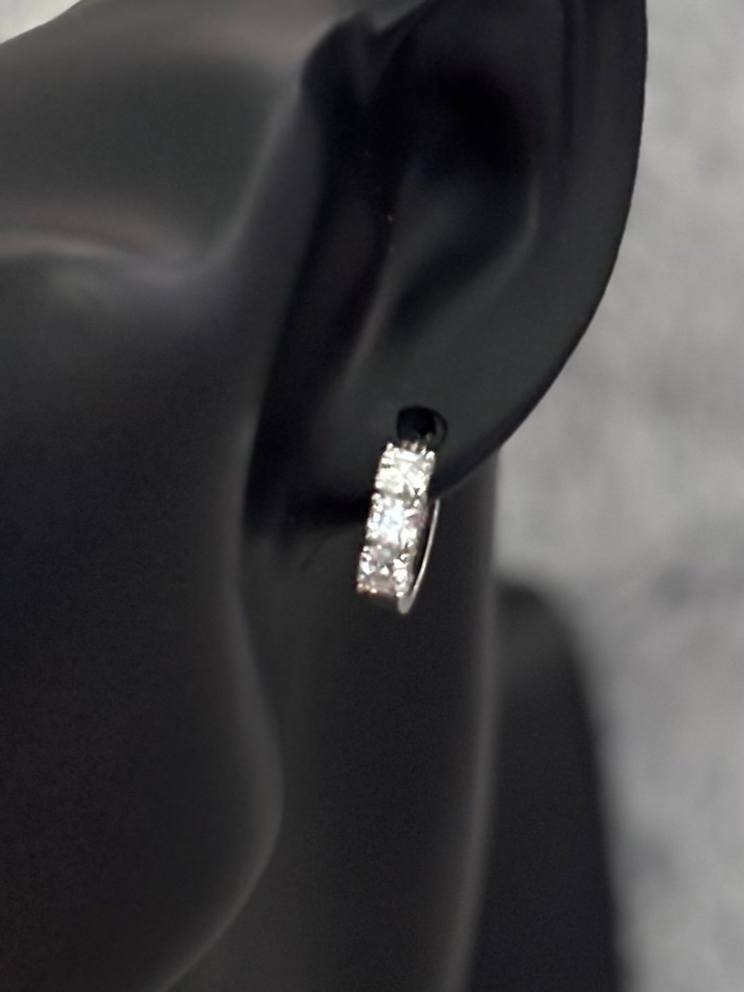 Diamonique Assher Huggie Hoop Earrings
