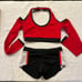 THE LINE UP PRO CHEER DANCE NFL NBA NHL SEQUIN RED BLACK AUDITION OUTFIT SET NWT
