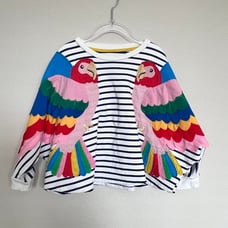 Mini Boden Appliqué Sweatshirt - Ivory / Starboard Parrot (3-4Y)