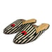 Talbots Ryan Stripped LadyBug Mules Size 8M Fabric Upper Genuine Leather Lining