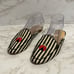 Talbots Ryan Stripped LadyBug Mules Size 8M Fabric Upper Genuine Leather Lining