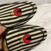 Talbots Ryan Stripped LadyBug Mules Size 8M Fabric Upper Genuine Leather Lining