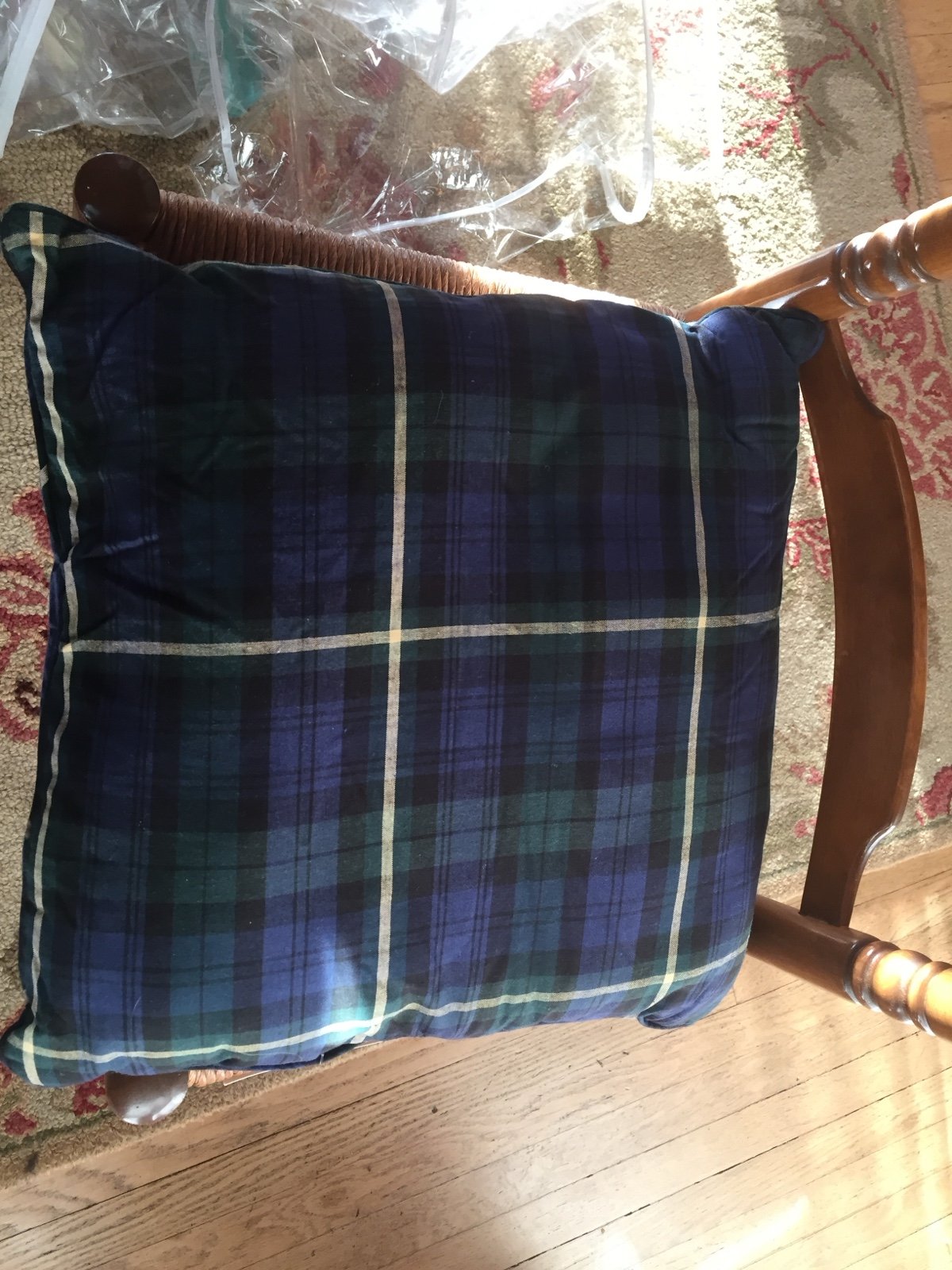 Nautica NWT 18x18” navy plaid throw pillow