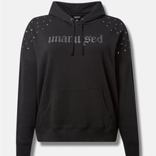 TORRID PLUS “Unamused” Relaxed Fit Cozy Fleece Studded Hoodie