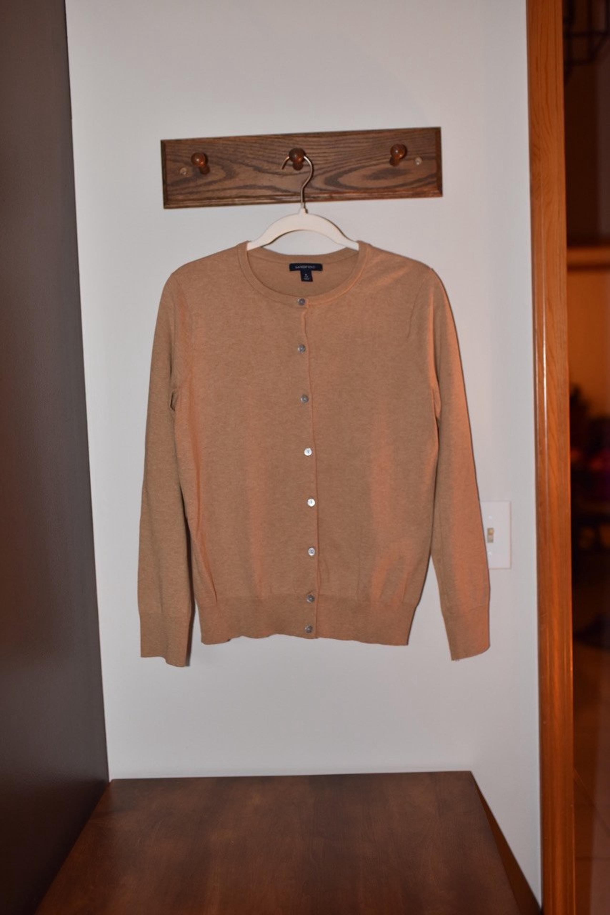 Lands End Beige Cardigan Sweater
