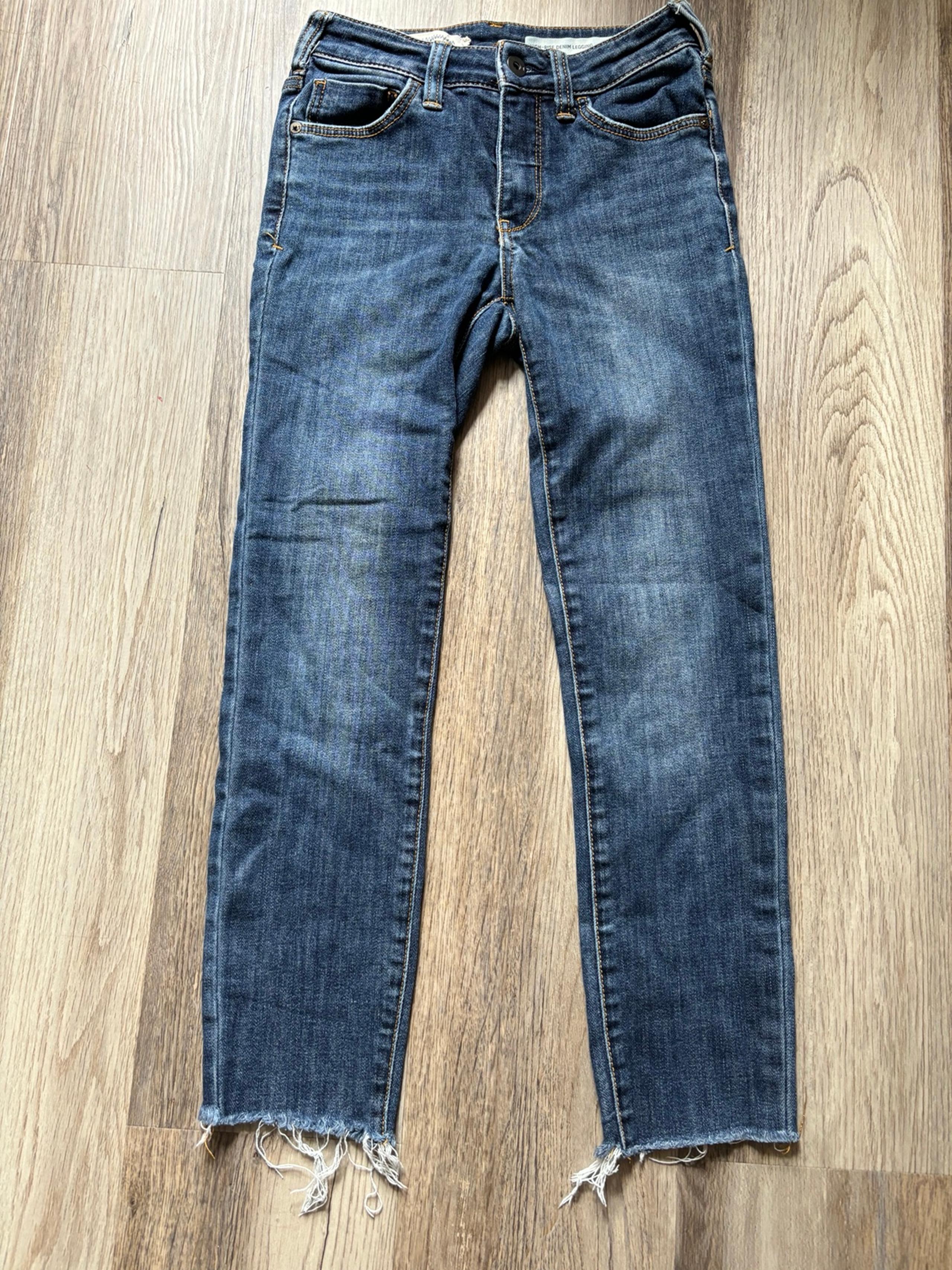 Pilcro and the letterpress 25 high rise denim jegging medium wash stretch