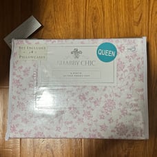 Shabby Chic Pink and White Floral Coquette Bedding