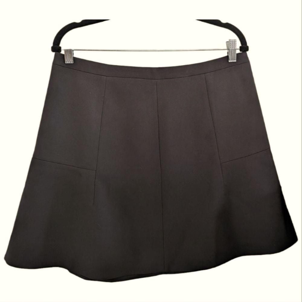 J. Crew Black Lined Back Zip Mini Skirt Size 12 GUC