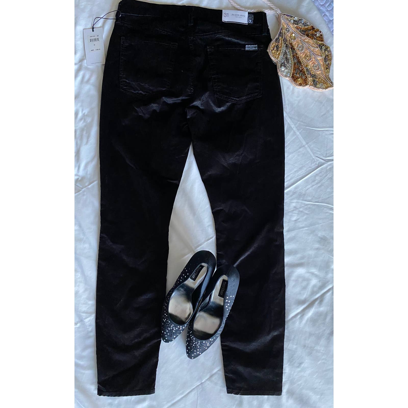 7ForAllMankind Velvet Ankle Skinny 31 Black Super Soft & Sexy! Rtl 189
