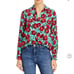 Alice + Olivia beach bliss aqua blouse Sz M NEW
