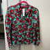 Alice + Olivia beach bliss aqua blouse Sz M NEW
