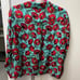Alice + Olivia beach bliss aqua blouse Sz M NEW