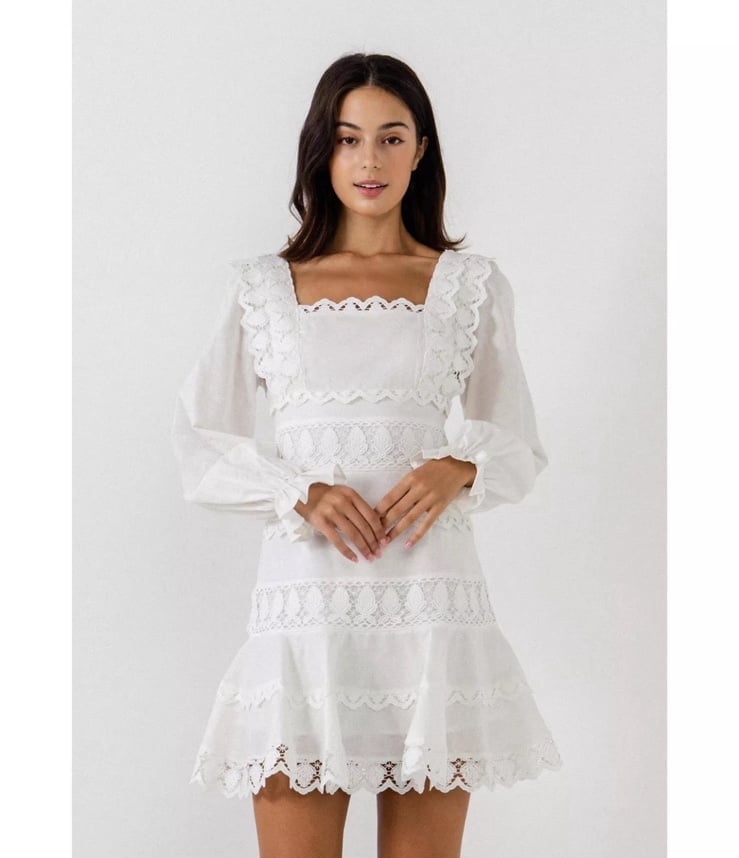 NWT XS Endless Rose White Lace Dress Bridal 150