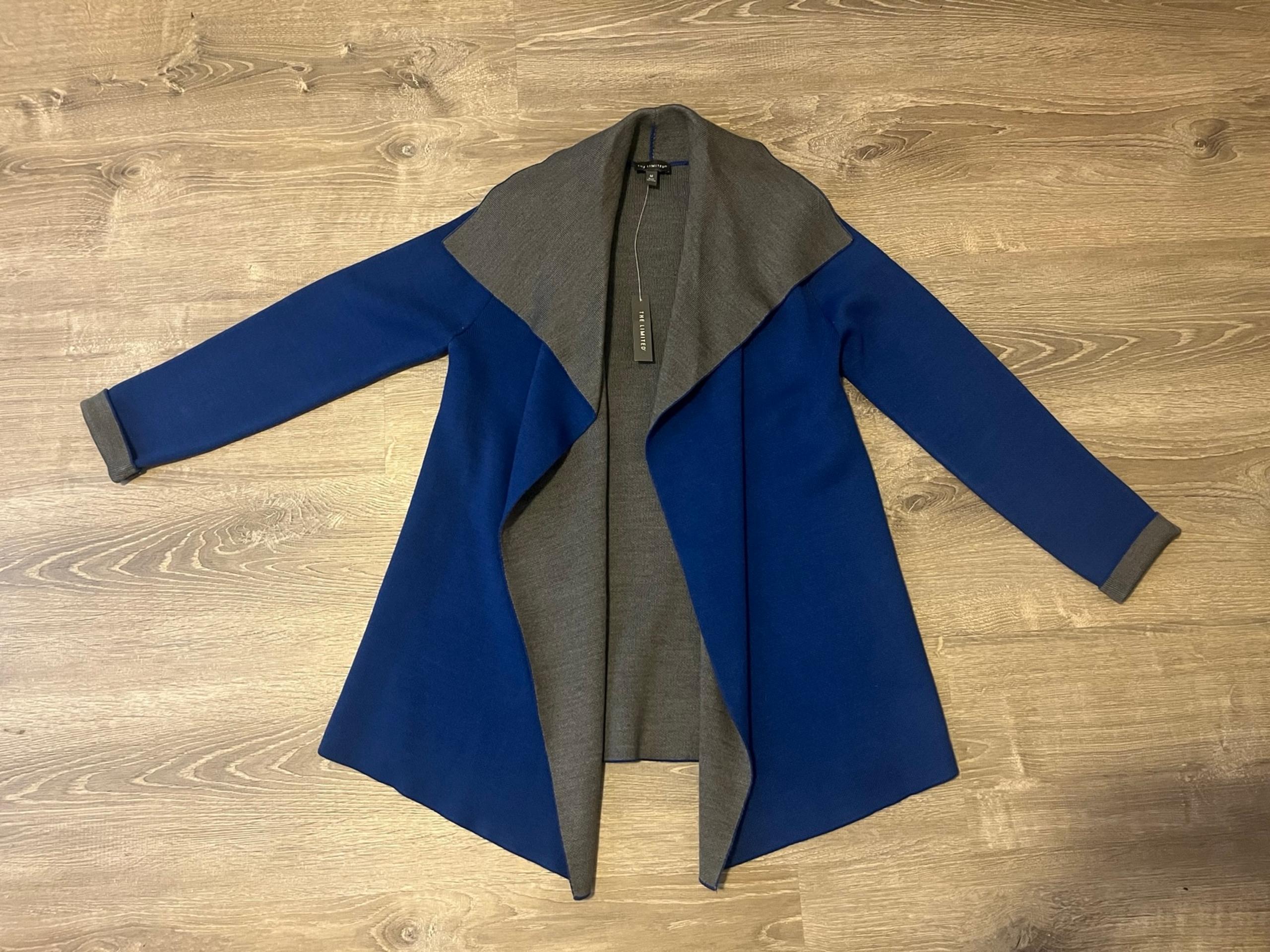 The Limited Cardigan Blue Gray Open Front Sweater Womens Size M NWT