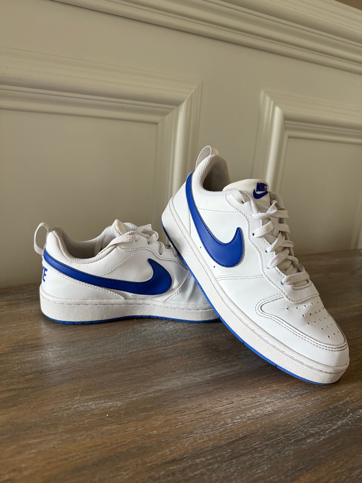 Nike Court Borough Low Recraft sneakers. White/blue, size 6.5 youth