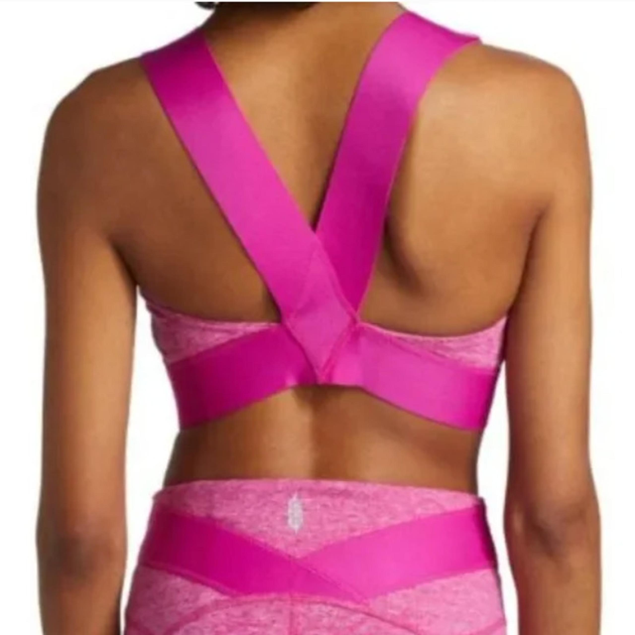 Free People FP Movement Just Breathe Sports Bra Women's Size Small Hibiscus Pink