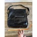 Garnet Hill Black Shiny Leather Hobo Shoulder Handbag