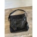 Garnet Hill Black Shiny Leather Hobo Shoulder Handbag