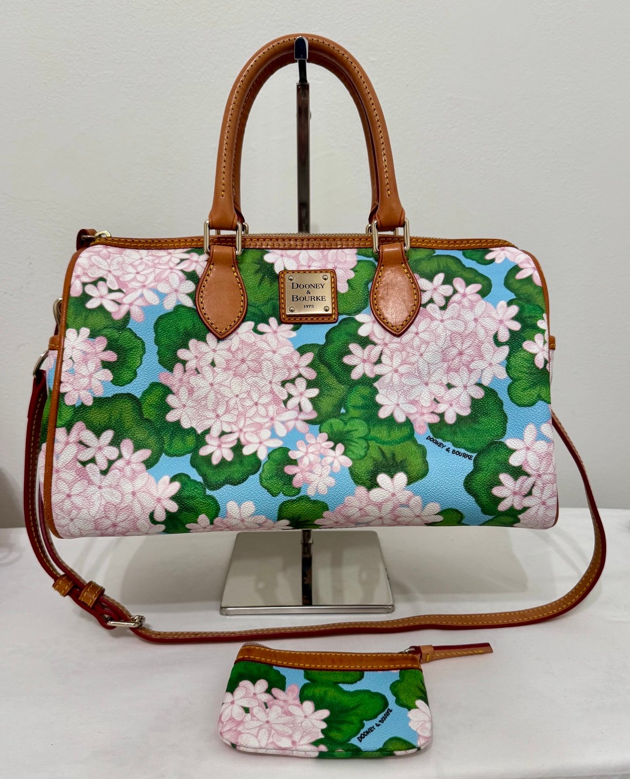 Dooney & Bourke Floral Satchel + Coin Purse – Like New