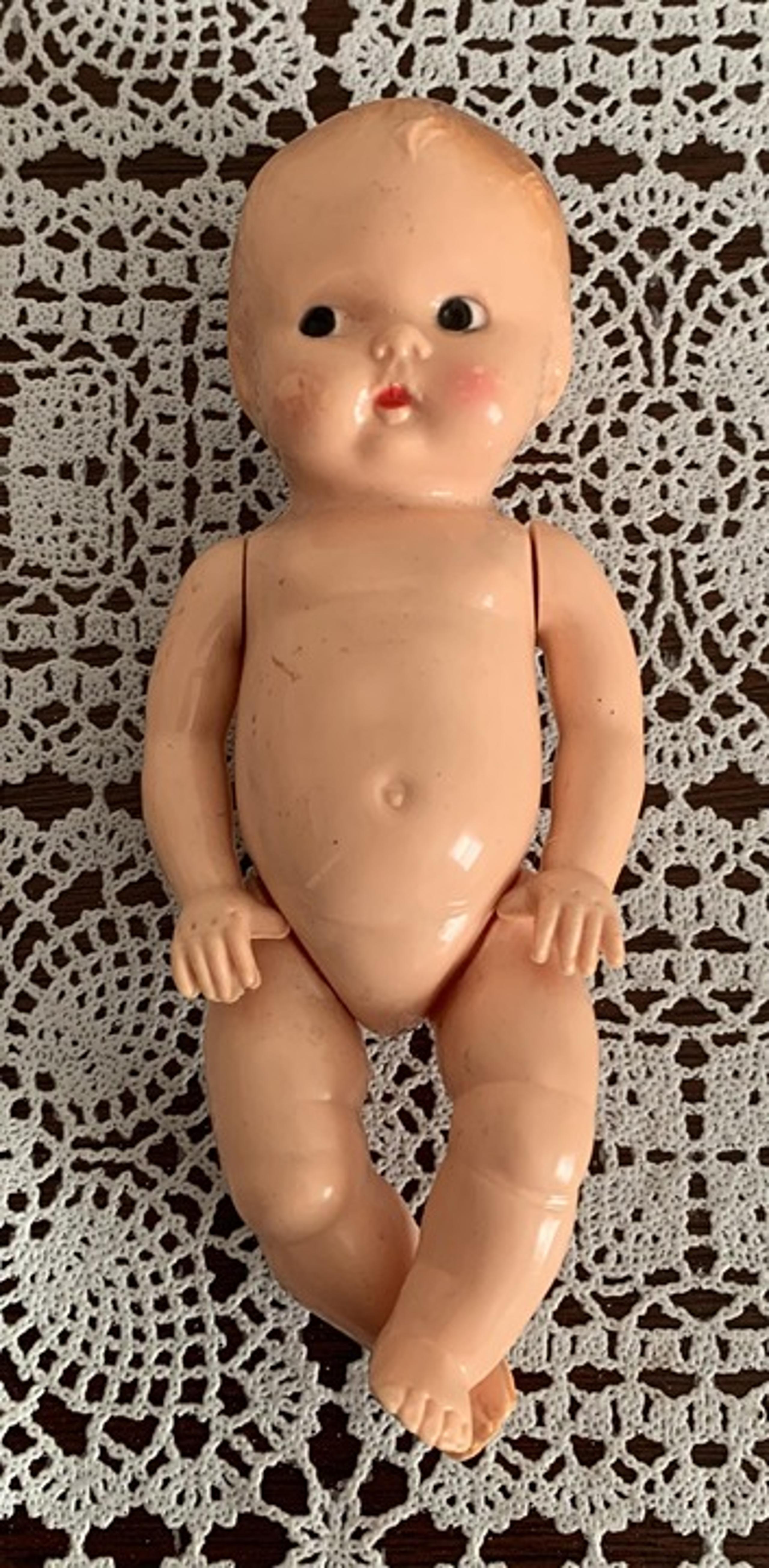 Vintage 1950s Irwin Hard Plastic Baby Doll 7 Inch Poseable Arms Legs Infant