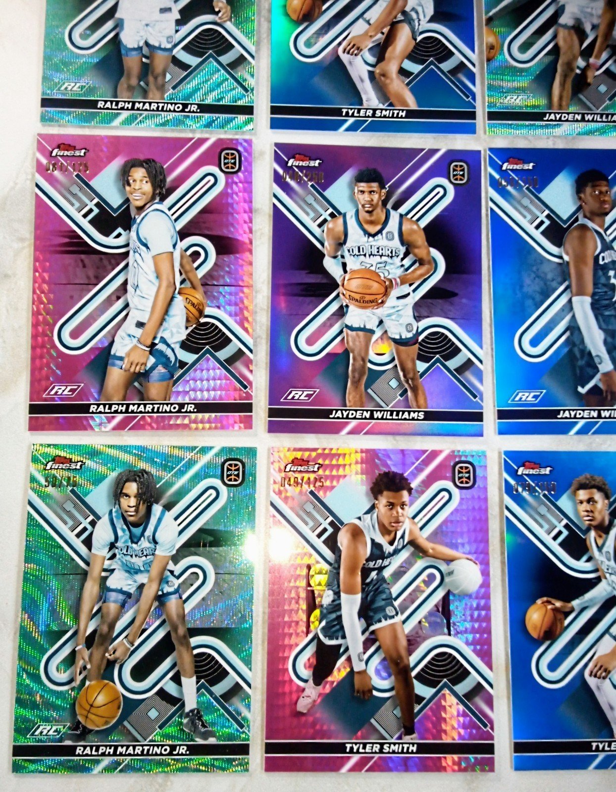 Lot 0f 9 Topps Finest Basketball Serial Numbered Refractors