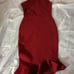 Elegant Red Sleeveless Zip-Up Dress with Ruffle Hem