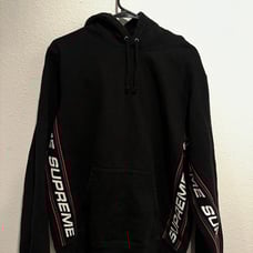 Supreme text ribbed hoodie