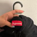 Supreme text ribbed hoodie