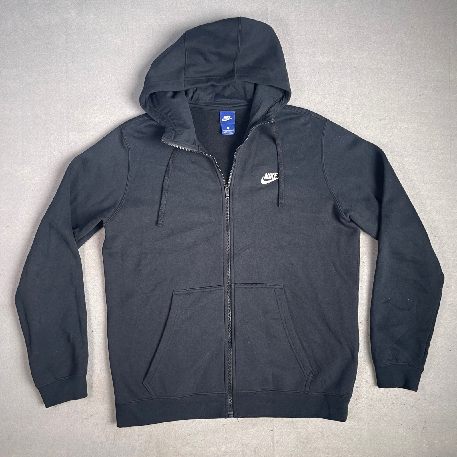 Nike Full Zip Hoodie Sweatshirt Black Menswear Casual Activewear Large