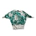 HMJ 2Pc Set Top & Skirt Green Tropical Leaves Dolman Sleeve Vtg 80s Womens Sz 36