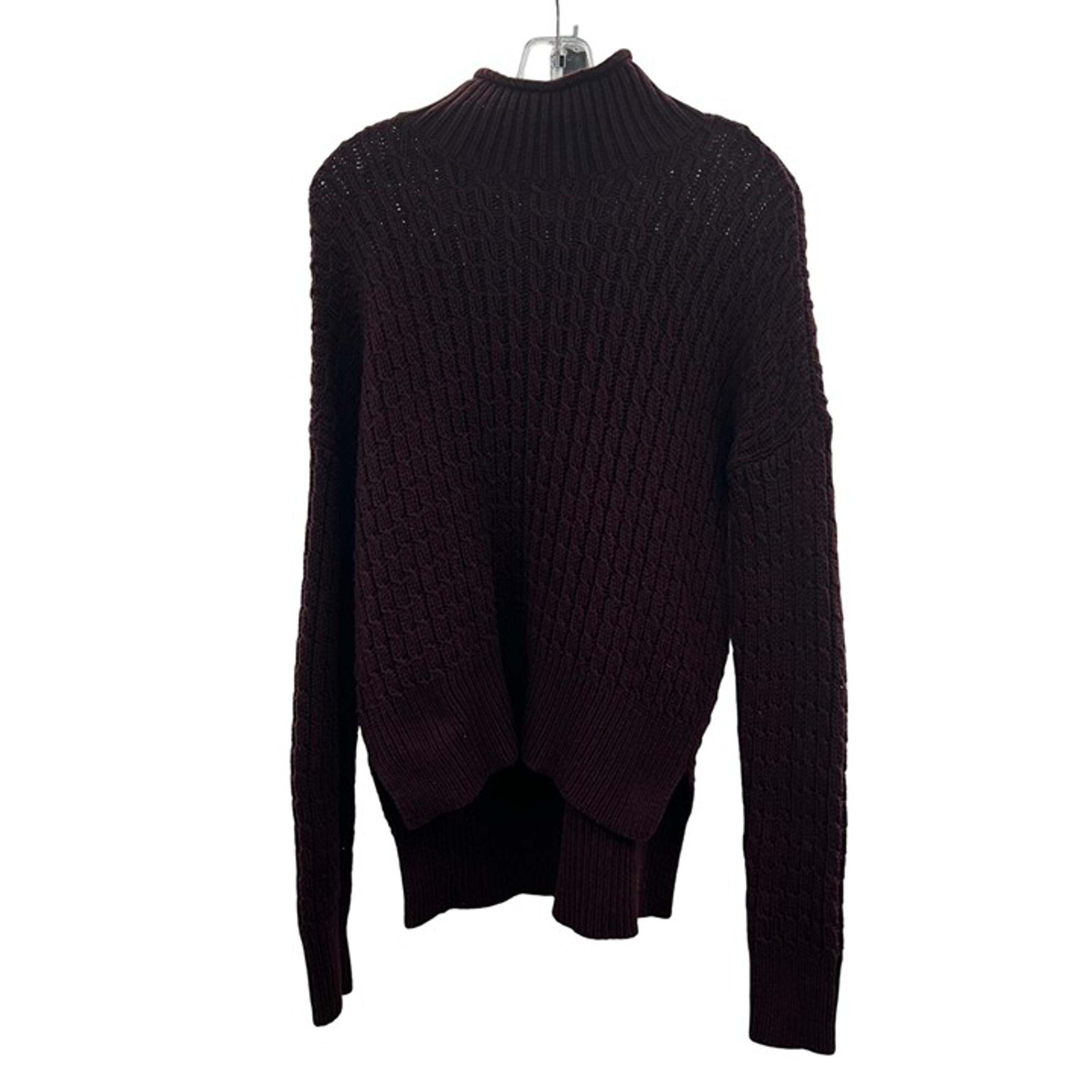 Ann Taylor Loft Mock Neck Knit Sweater Eggplant Size Large