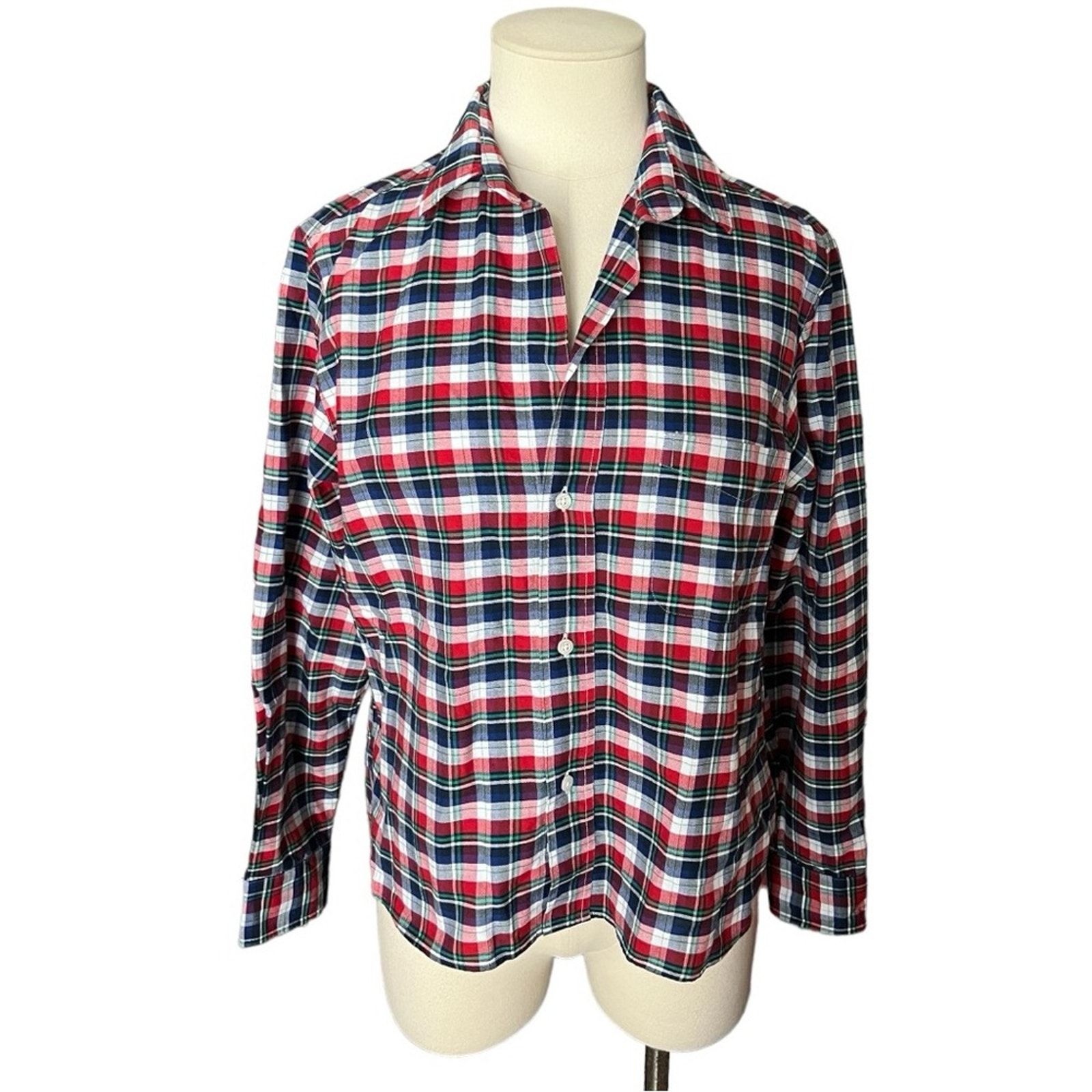 Frank & Eileen Silvio Red Blue Green Plaid Shirt S