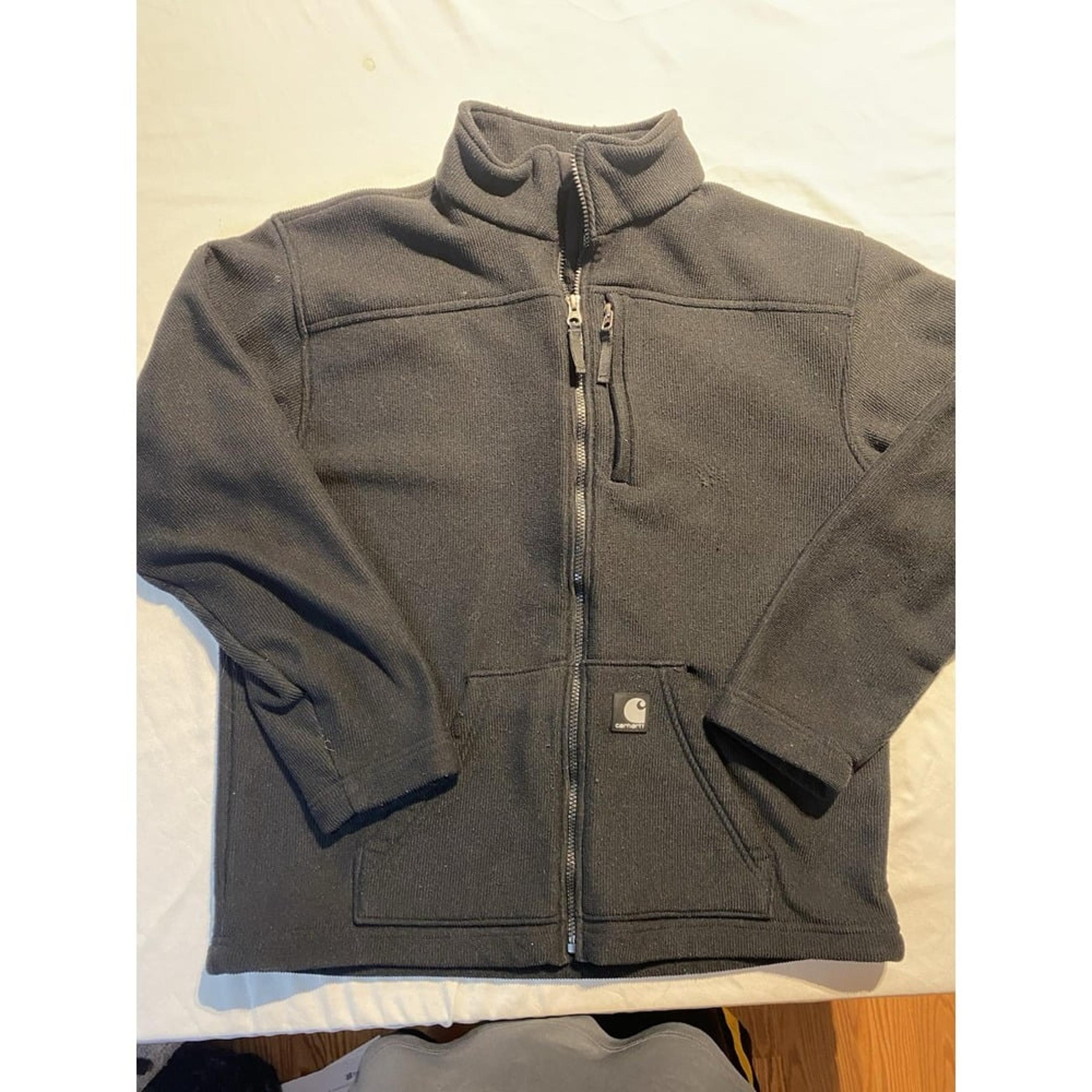Carhartt Men's Water-Resistant Fleece Jacket J173 Black Size Medium Full Zip