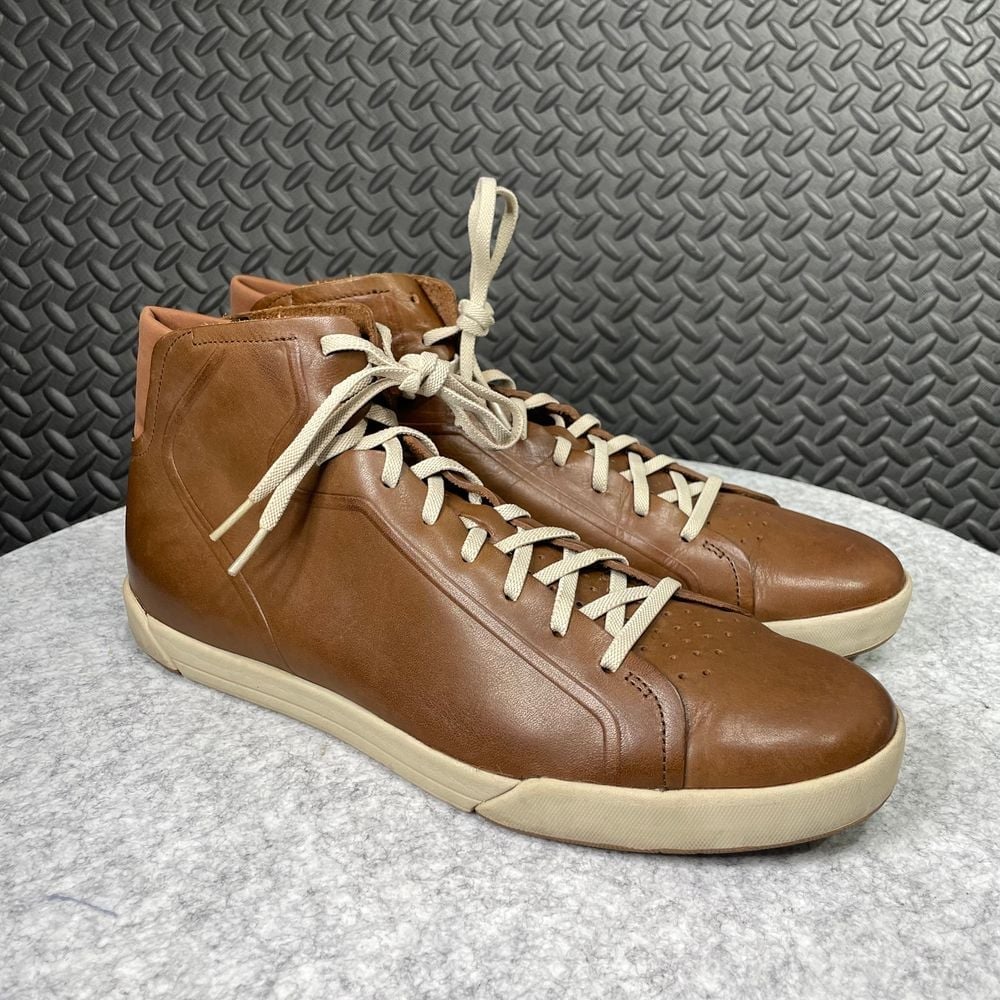 Vintage Rare Nike Air Brown Leather Chukka High Top Elastic Laces Men's Size 13