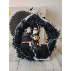 Mr Christmas Halloween wreath AS IS witch vintage xmas decor vintage