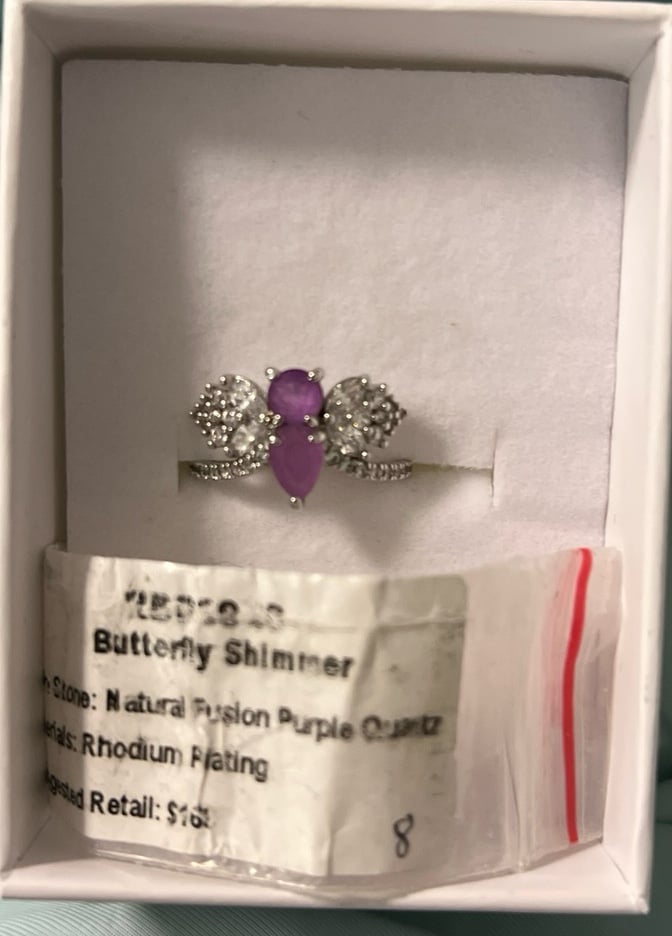 Ring bomb party butterfly shimmer hard to find purple quart size 8
