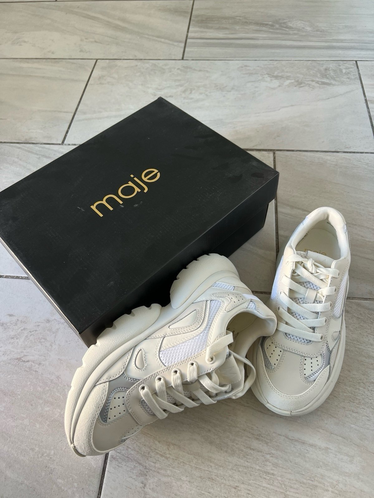 Maje OFF WHITE women’s chunky sneakers, 38 NEW