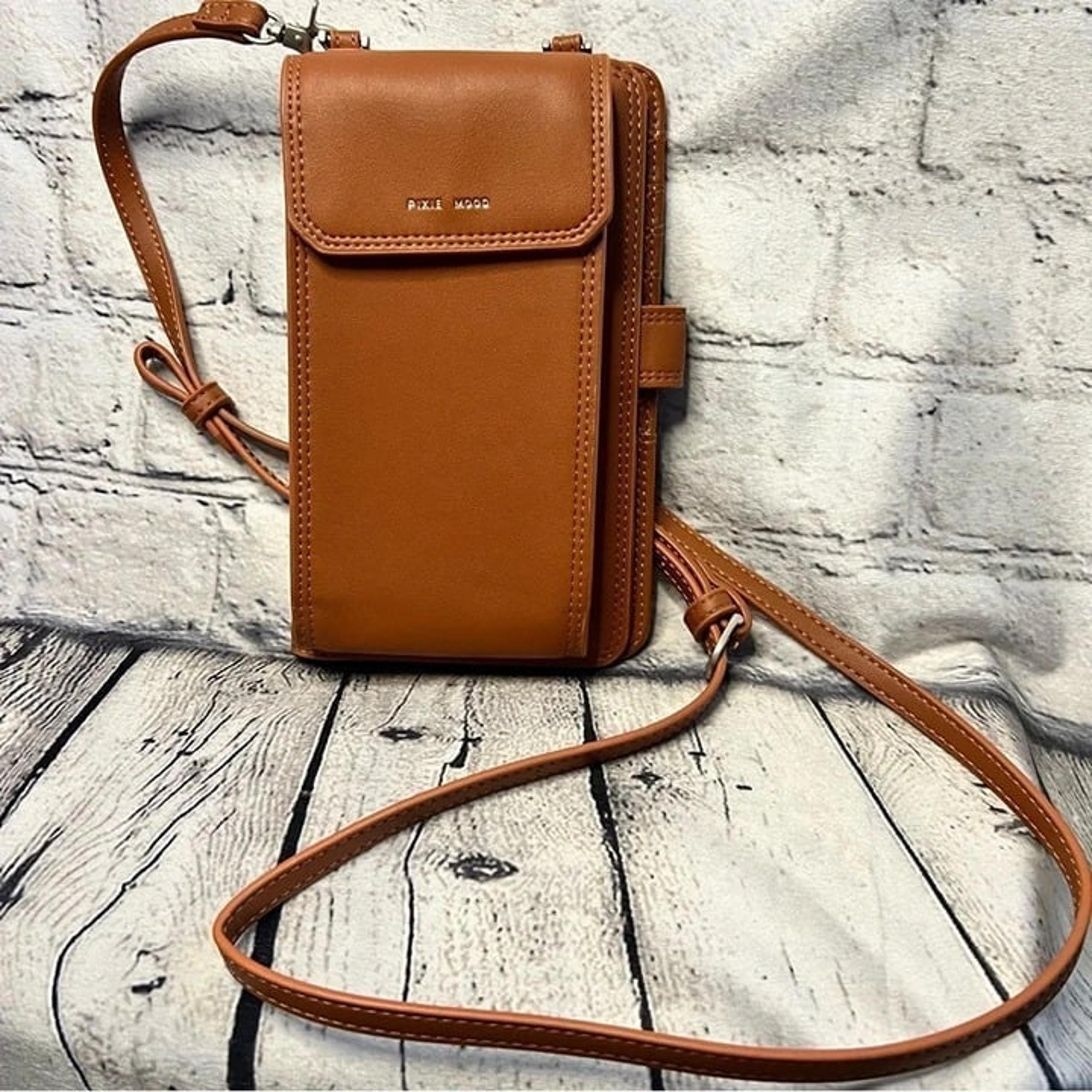 Pixie Mood Rae Crossbody Vegan Leather Camel Cognac Color Bag
