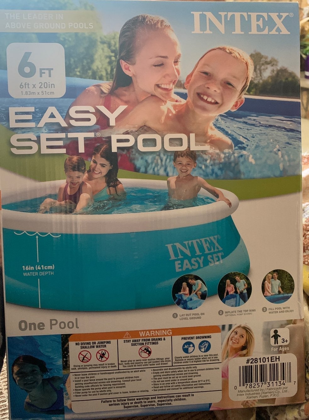 Intex 6ft x 20in Easy Inflatable pool