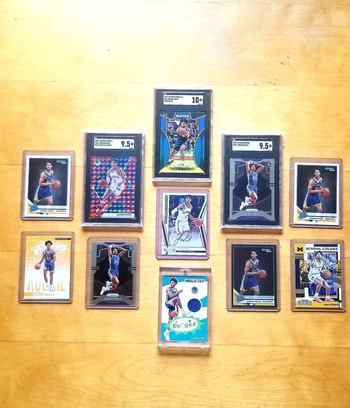 Jordan Poole Mega Rookie Auto Lot. (11) Card's